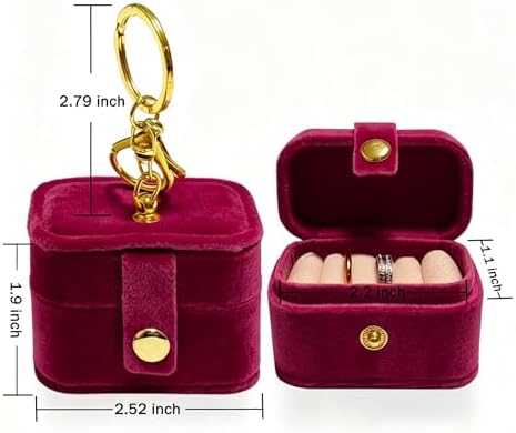 Velvet Dog Collar Ring Bearer Box with Clip-Red