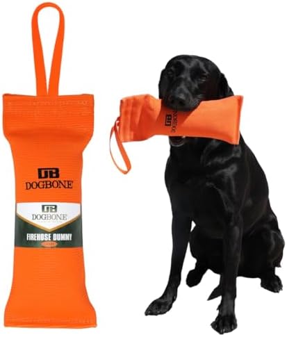 DogBone Firehose Dog Bumper for Hunting & Sporting Dog Training - Perfect Floating Dummy for Water Retrieving & Fetch - Ideal Canvas Alternative for Puppies or Adult Retrievers & Includes Throw Loop