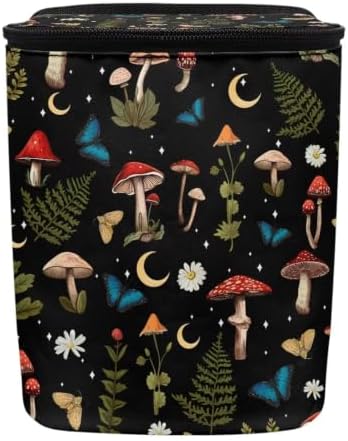 Hanging Garbage Bin Mushroom Butterfly Floral Cute Car Accessories Multipurpose Trash Bin Decoration Car Interior for Women Men