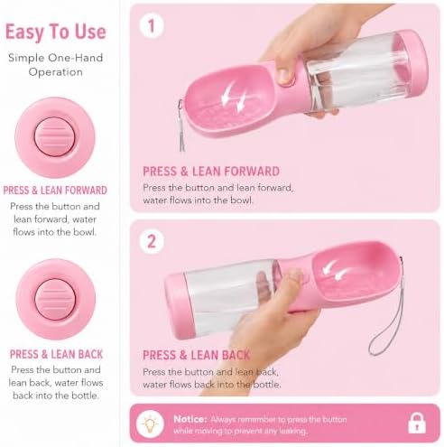 Portable Pet Water Bottle with Food Compartment & Poop Bag Dispenser