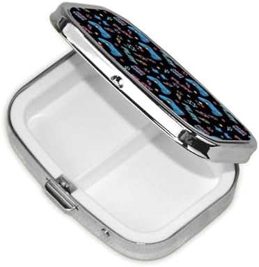 Discreet Pill Organizer Mini Pocket Case Medication Holder Business Meeting Concealed Carry, Video Gamers Video Game Blue