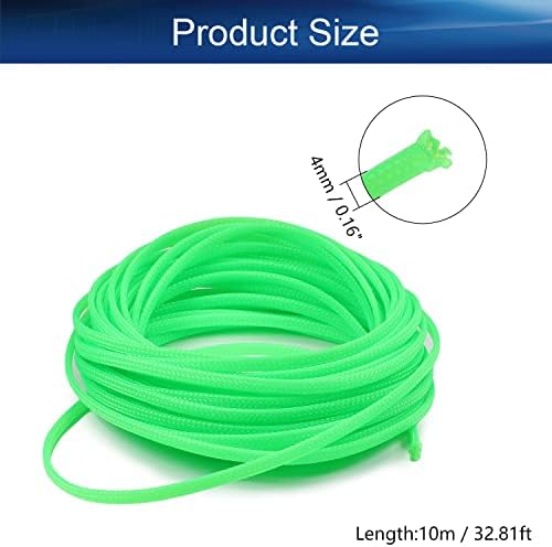 Bettomshin 1Pc 32.8Ft(10m) Cable Management Sleeve, 3/16"(4mm) Width PET Fluorescent Green Cord Protector, Wire Loom Tube Insulated Split Sleeving for USB Cable Power Cord Organizer Video Cable Hider