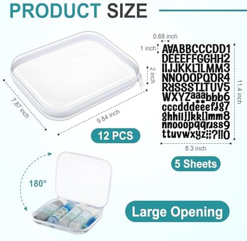 12 Pcs Clear Hard Zipper Case Back to School,9.84 x 7.87 x 2”