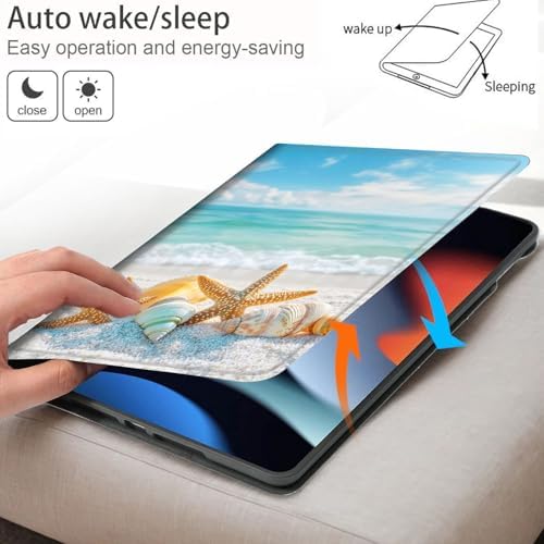 Bxgolkgd Tablet Case for Samsung Galaxy Tab A7 Lite 8.7 Inch 2021(SM-T220/T225/T227),Shockproof Stand Cover with Heat Dissipation,Auto Wake/Sleep Function,Summer Beach