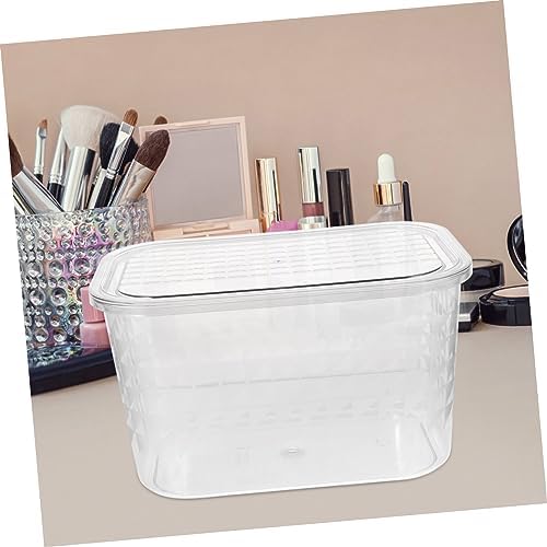 COHEALI Clear Book Organizer Storage Container with Lid Transparent Pet Bookshelf Storage Box for Home Office Bathroom for Toys Makeup Snacks and More
