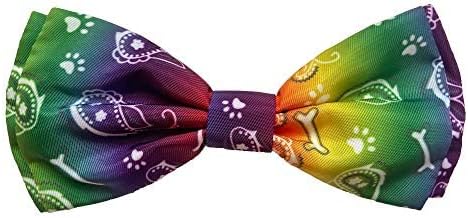 Huxley & Kent Pet Bow Tie for Dogs & Cats - Adjustable Hook & Loop Collar Accessory - Cute & Comfortable for Holidays & Celebrations - Bone-Dana Multi, Small | Hook & Loop Attaches to Any Collar, Soft Polyester, Lightweight & Machine Washable, Perfect ...
