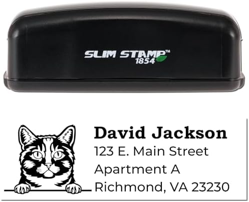 Personalized Munchkin Name and Address Stamp - Custom Made to Order Address Stamps for Postcards - Ideal for Kids' School Supplies and Unique Stationery Organization - 7/8 x 2-1/4