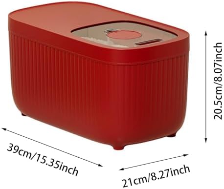 Airtight Rice Storage Container, Dry Food Dispenser with Transparent Sealed Lid for Kitchen Pantry Organization for Storing Rice, Cereal, Flour, Pet Food and Other Dry Ingredients (Green, M)