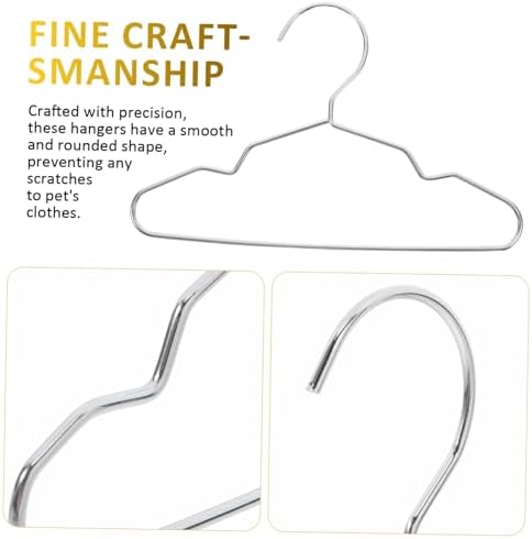 10pcs Pet Clothes Hangers Steel Dog Clothing Organizer with Elegant for Cat and Dog Apparel Storage