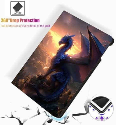 for Microsoft Surface Pro 11/10/9-13" 2024/2022 Tablet Case,Auto Wake/Sleep,Adjustable Stand Protective Cover - Blue Dragon