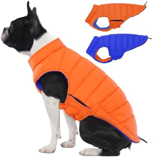 Lelepet Reversible Dog Coat Windproof Dog Puffer Jacket Lightweight Vest
