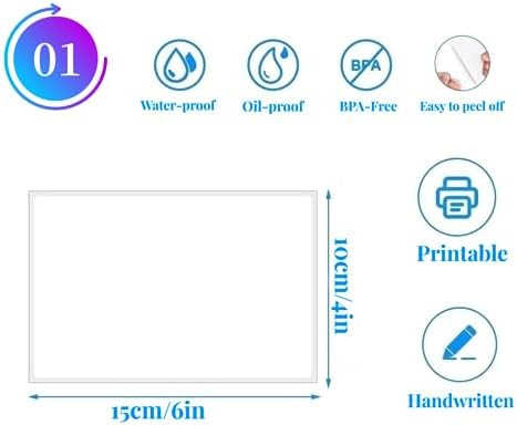 100 4" x 6" Organizing Labels for Storage Bins White Blank Large Label | Organization Name Stickers for Containers Box Bin Kitchen Storage, Moving Shipping Packing , Proof-Water/Oil, Sticky