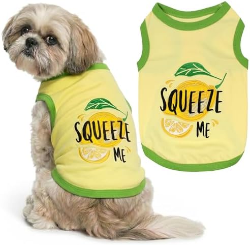 Parisian Pet Dog Shirt – 100% Cotton Shirts for Medium Dogs – Sleeveless Puppy Vest – Lightweight and Breathable Pet Apparel – Pullover Summer Dog Clothes - Stretchy Funny T Shirts for Dogs