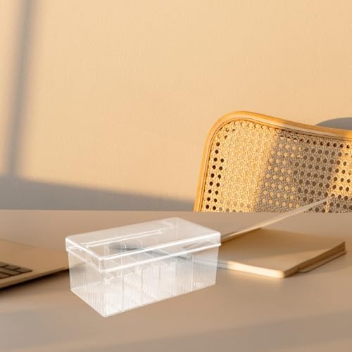 Convenient Cord Organizer Box Lid Transparent Storage Case for Usb Cables Phone Chargers and Accessories Pet Material Water-resistant for Desk and Home Use