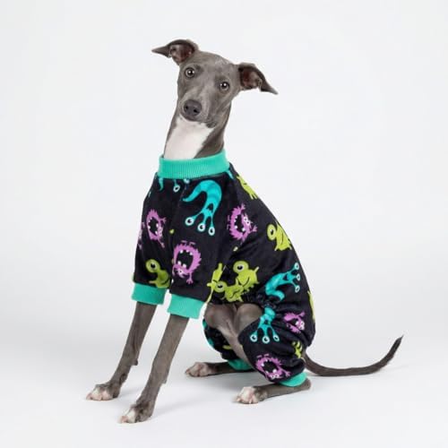 Fitwarm Cute Monster Halloween Dog Pajamas, Funny Costumes for Small Dogs Boy Girl, Festive Pet Clothes, Green, Purple, Black, XXL