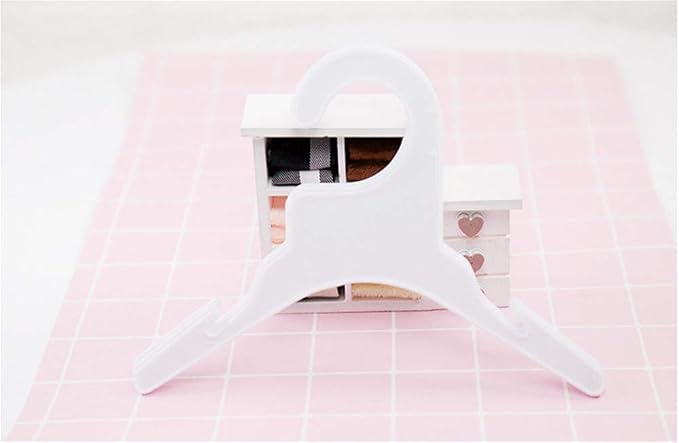 Pet Clothing Hanger, 10PCS Plastic Anti-Skid Dog Puppy Cat Clothes Clothing Rack for Small Animals (White, L)