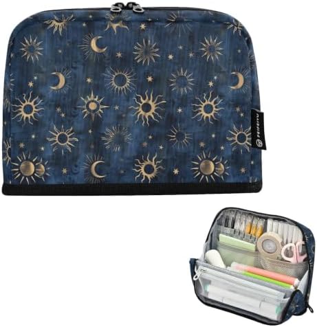 Celestial Suns Moons Stars Pencil Case for Kids Girls Boys | Large Pencil Pouch Pen Bag Holder with Big Capacity