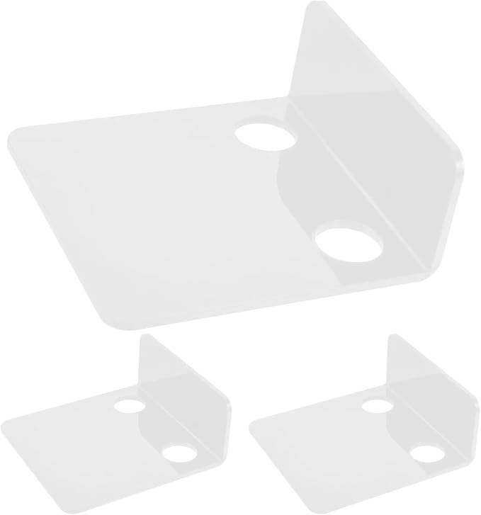HOMSFOU 3pcs Monitor Wall Bracket Floating Shelf Storage Holder for Security Cameras Easy Install No Drill for Rooms Living Rooms and More