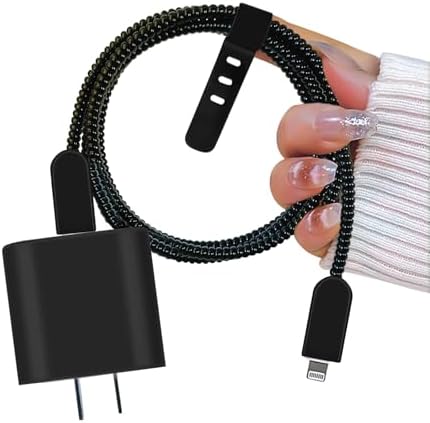 CameCosy Frosted Charger Cable Protector for iPhone 18W/20W Charger - Black