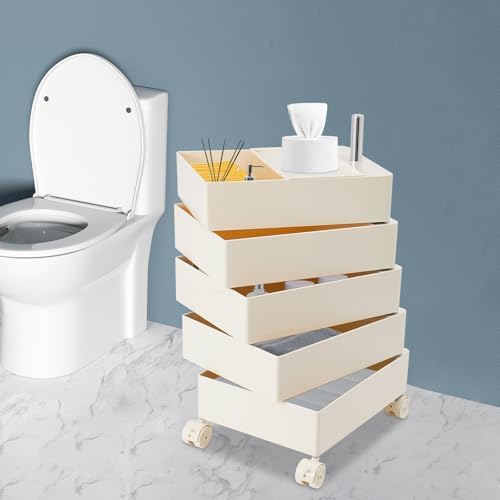 Storage Cabinet 360° Rotating Sofa Side Cabinet (White)