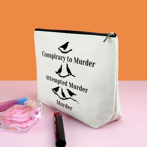 Crow Lover Gifts Makeup Bag Cosmetic Bag Bird Lover Gift Bird Watching Crows Themed Gift Crow Christmas Graduation Birthday Gifts For Friend Daughter Zipper Travel Bag