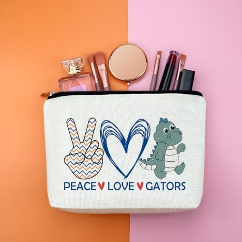 Alligator Gift Makeup Bag Alligator Themed Gifts Gators Lover Gift for Daughter Sister Friend Cosmetic Bag Animal Lover Gifts Christmas Birthday Graduation Present for Her Female Tarvel Pouch