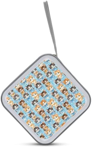 DVD Storage Disc Wallet Kitten Cats DVD Holder Protective Binder | CD Organizer with Portable Carry Handle, Hard Shell Plastic, 40 Capacity, Kitten Cats