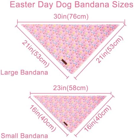 Easter Day Dog Bandana, UP URARA PUP Easter Eggs Triangle Bid Scarf for Medium Large Dogs, Cotton Kerchief for Girl Boy Puppies, Cute Spring Bunny Bandana,S