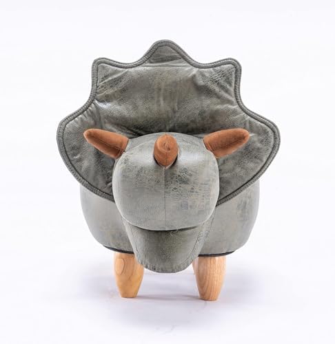 Home 2 Office Dinosaur Ottoman with Storage for Bedroom, Playroom, Nursery or Recreation Room Decor, Soft Animal-Shaped Ottoman with Wooden Legs