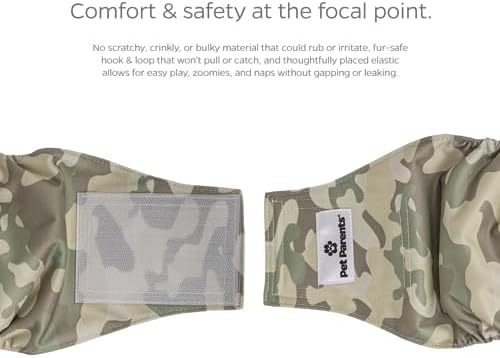 Pet Parents® Washable Belly Bands for Male Dogs (3pack) + Extendrs® of Durable Dog Diapers Male, Premium Male Dog Diapers & Dog Wraps (Small, Camo)