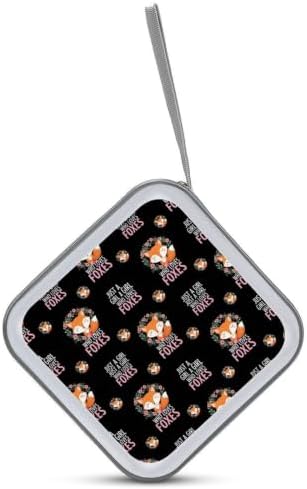CD Holder Foxes 40 Capacity Protective Disc Storage Case | Hard Plastic, Just A Girl Who Loves Foxes CD DVD Organizer Wallet Portable for Car Home Office Travel