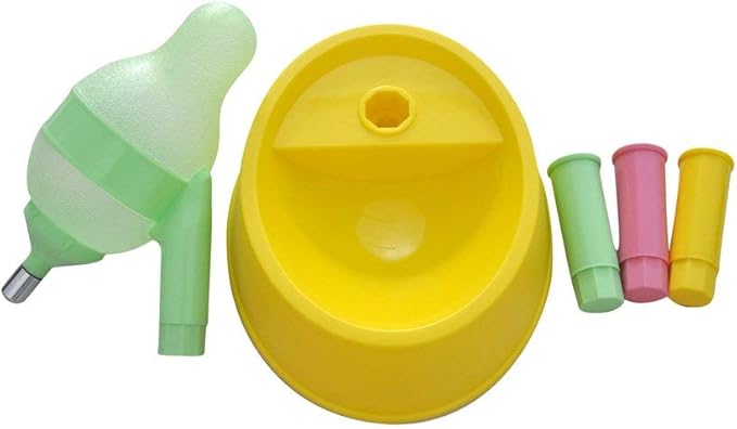 DELIFUR Pet Standing Water Dispenser Adjustable Cat Dog Drinking Water Dispenser Bowl with Detachable Pole Automatically Feeding Water (Yellow)