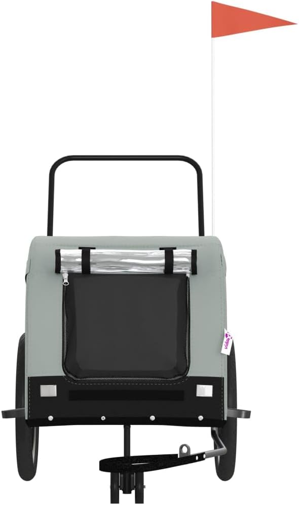 Pet Bike Trailer for Small Dogs, Foldable Bicycle Cargo Trailer with Mesh Windows and Reflectors, Sturdy Iron Frame Oxford Fabric Carrier, 49.2 x 24.8 x 26.0 in