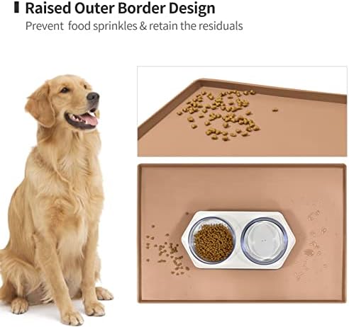 Silicone Dog Food Mat Waterproof Pet Feeding Tray for Small Medium Dogs