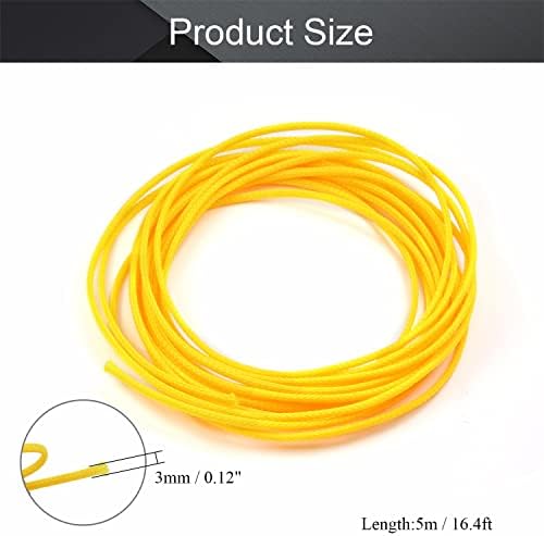 Othmro 5m/16.4ft PET Expandable Braid Cable Sleeving Flexible Wire Mesh Sleeve Yellow,for Power Cord Audio Video Cables Protecting from Pets Chewing