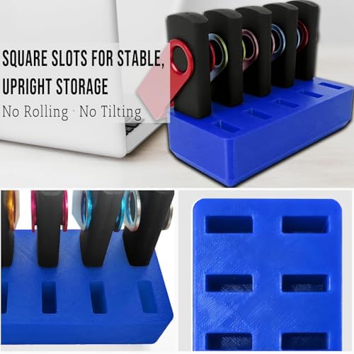 Flash Drive Desk Organizer Stand FEWINA USB Holder Storage Electronic Accessories Organizer for USB Flash Drive Stand, Thumb Drive Holder, Jump Drive Stands, Blue