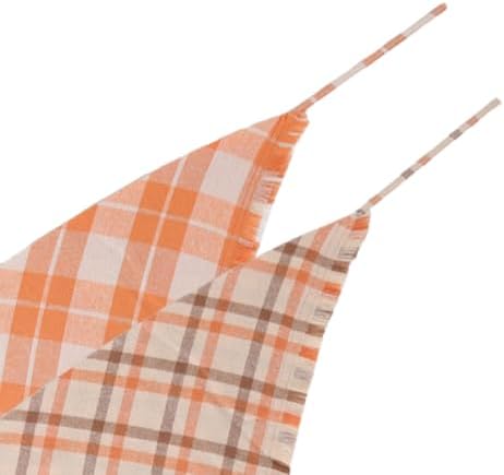 Fall Dog Bandana Autumn Thanksgiving Plaid Reversible Triangle Bibs Scarf