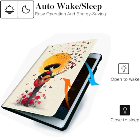 for Microsoft Surface Pro 8-13" 2021 Tablet Case,Auto Wake/Sleep,Adjustable Stand Protective Cover - Day of The Dead Guitar Skeleton