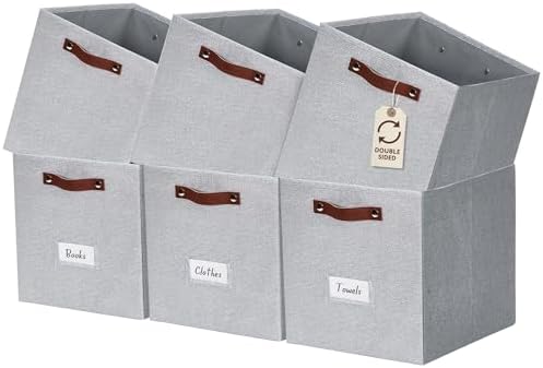 DECOMOMO Storage Bins, Cube Storage Bin with Labels