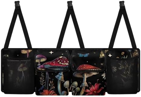 Mushroom Butterfly Car Trunk Organizer Hanging Car Back Seat Storage Bag Collapsible Auto Cargo Bag Auto interior Accessories for Most Sedans SUV Jeep Trucks MPV