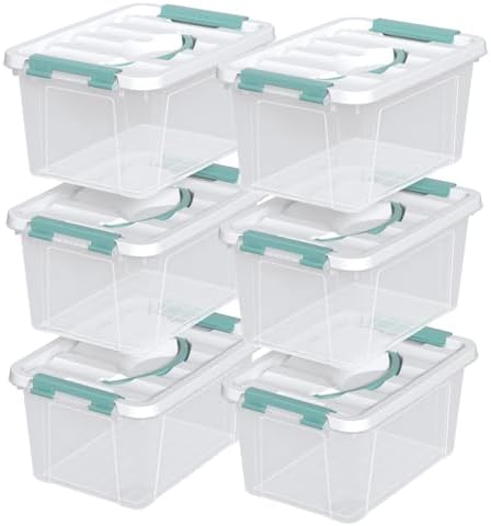 Zopnny 7-Quart Storage Bins with Lids, Stackable Plastic Totes, 6-Pack