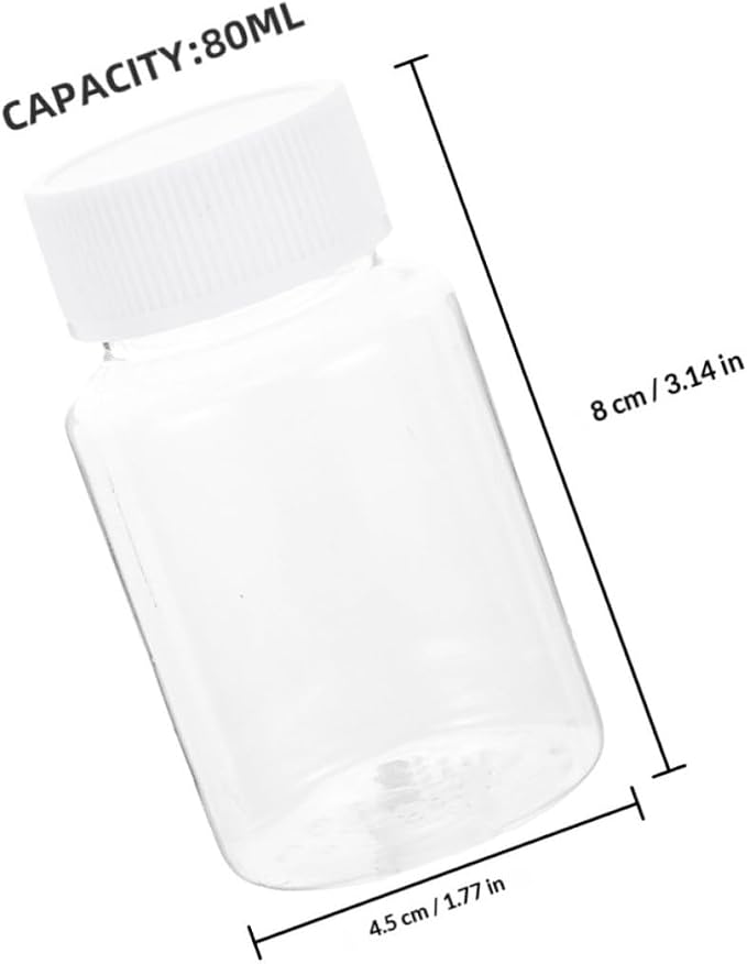 Generic 24pcs Ml Pet Plastic Medicine Bottle with Wide Mouth Opening and Visibility, Travel Pill Organizer Suitable for DIY Projects and Supplement Storage