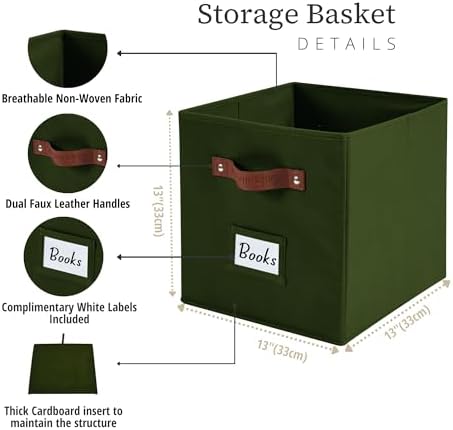 DECOMOMO Storage Bins, Cube Storage Bin with Labels