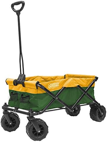 Creative Outdoor Push Pull Hauler Wagon for Kids, 200lbs Weight Capacity, All-Terrain Collapsible and Portable Folding Cart, Beach Park Garden, Camping & Tailgat