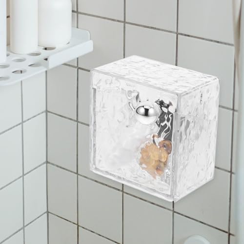 Wall Mounted Cotton Pad Holder Box Large Capacity for Bathroom