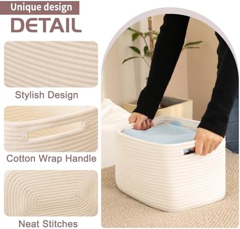 OIAHOMY 4 Pack Storage Baskets for Organizing 15L Cube Storage Bins White