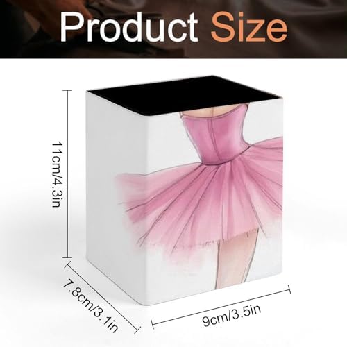 Cute Desktop Stationery Organizer Makeup Brush Cup Ballet Dancer Ballerina Eiffel Tower Leather Pen Holder