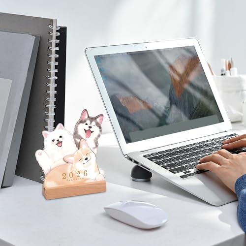 Desktop Calendar - 2026 Pet Theme Planner, Adorable Puppy Kitten Design, Academic Schedule Organizer Pad | Cute Desk Accessory for Office School Home Classroom Teacher Kids Daily Planning