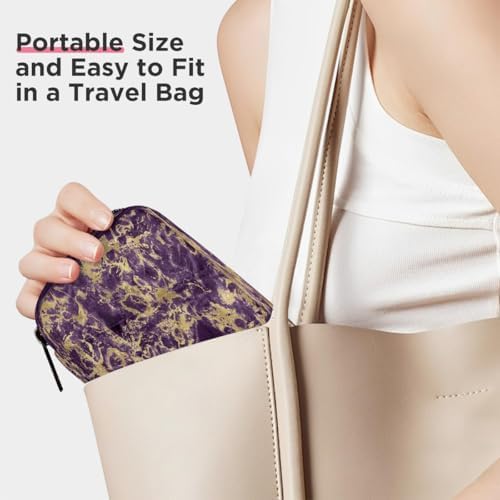 Pill Organizer Box Purple and Gold 7-Day Weekly Medicine Pill Case Travel Pill Container Portable Pill Holder Storage Purse Bag Small Compact Size for Vitamin Supplement Birth Control