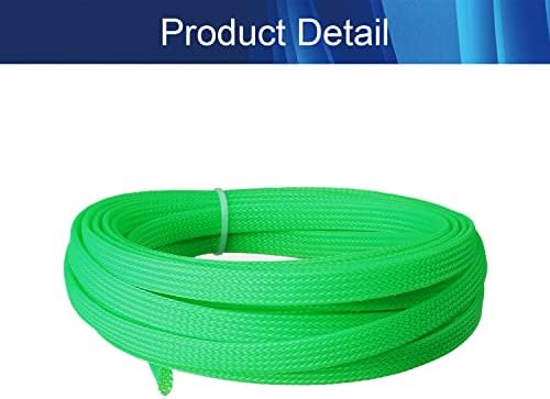 Jutagoss PET Expandable Braided Cable Sleeve, 16.4ft - 5/16 inch Fluorescent Green Cable Management Sleeve, Wire Loom Tube Cord Protector for USB Cable, Power Cord, Audio Video and More, 1Pc